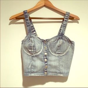 Forever 21 Tops - 🔥Denim Bustier Crop Top 🔥 Forever 21 Tops - 🔥Denim Bustier Crop Top 🔥