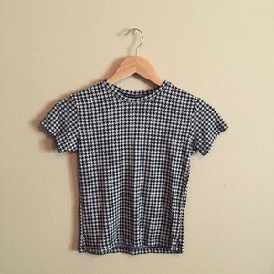 Brandy Houndstooth Crop Top