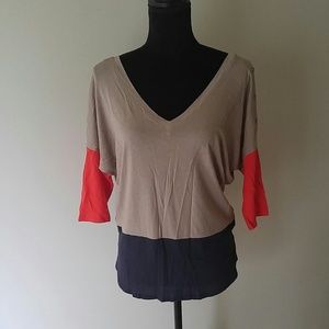 Express oversized low plunge neck line tee