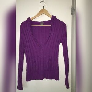 Purple V neck Sweater