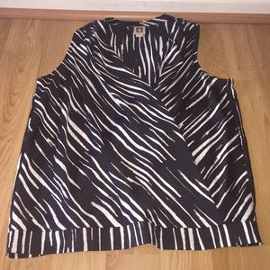 Zebra print sleeveless blouse