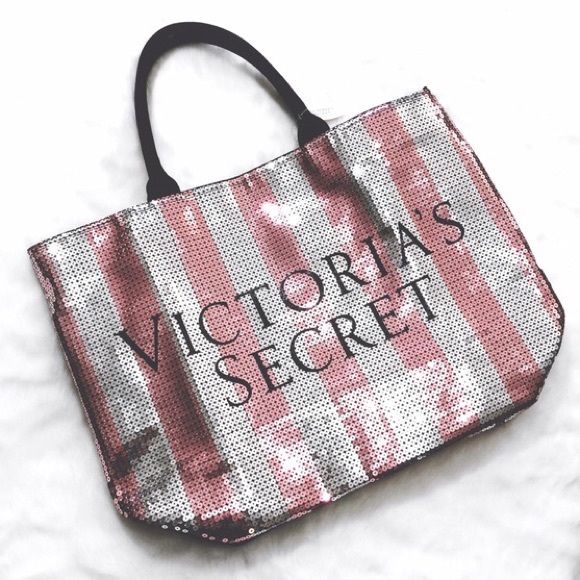 Victoria's Secret Handbags - Large Pink and Silver Sequin Tote