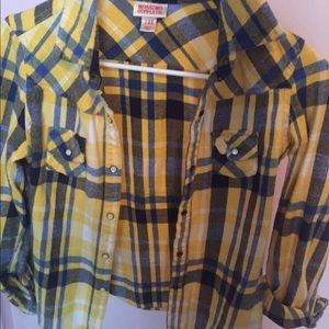Blue and yellow flannel