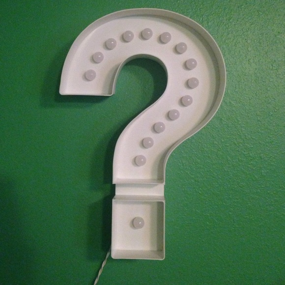 Question mark light up sign