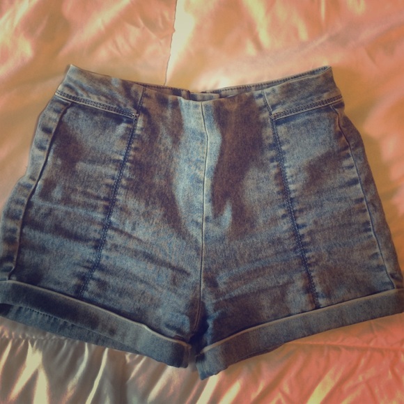 High-rise denim shorts