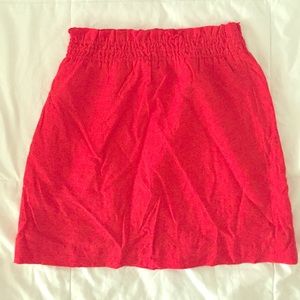 Red Jcrew elastic skirt