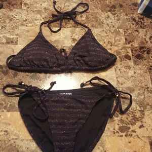 Glitter Tie Bikini Set