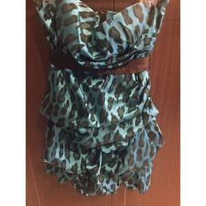 Beautiful teal leopard party dress