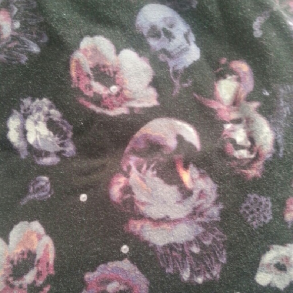 Purple Floral (and skull) Skirt - Picture 2 of 2