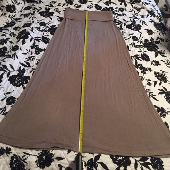 Brown/taupe folded waist maxi skirt - Picture 4 of 4