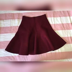 Maroon/Black Skater Skirt