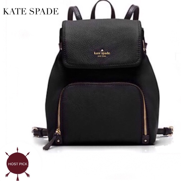 Kate Spade Handbags - 🎉 HP NWT KATE SPADE BLACK LEATHER BACKPACK