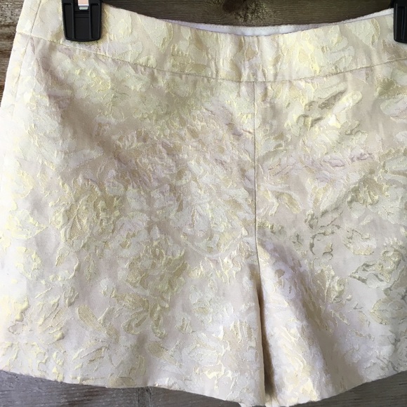J Crew brocade gold and cream shorts size 4
