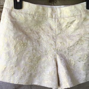 J Crew brocade gold and cream shorts size 4
