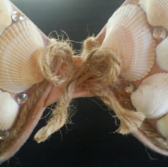 Little Mermaid Bra push up nude bra beach sea shell net Halloween costume - Picture 3 of 4