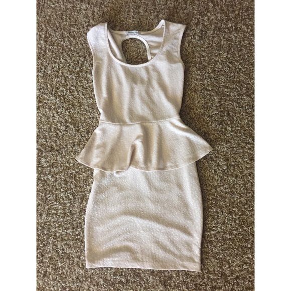 SPARKLY Cream Skin Tight Dress - Picture 2 of 3