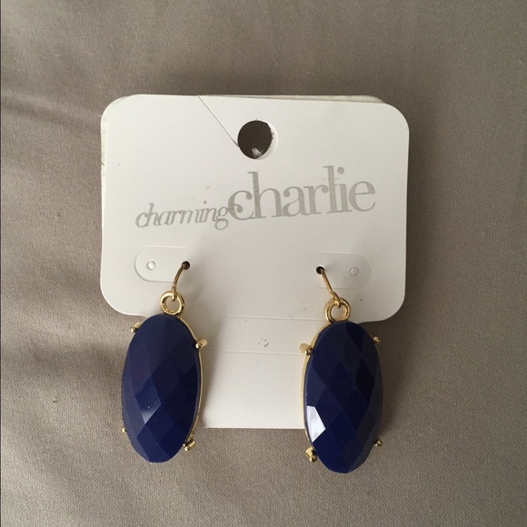 Blue Oval Earrings Charming Charlie