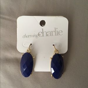 Blue Oval Earrings Charming Charlie