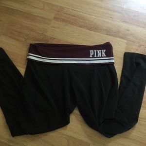 Victoria's Secret PINK maroon yoga leggings Large!