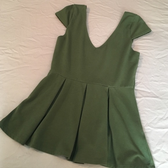 VS Olive Green Peplum Top