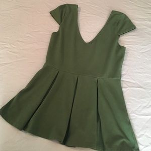 VS Olive Green Peplum Top