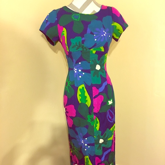 Vintage Maui back drape dress