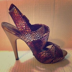 Purple and gold heels never worn