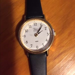 Petite black timex watch