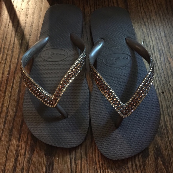 Swarovski crystal flip flops- authentic