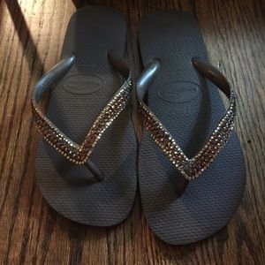 Swarovski crystal flip flops- authentic
