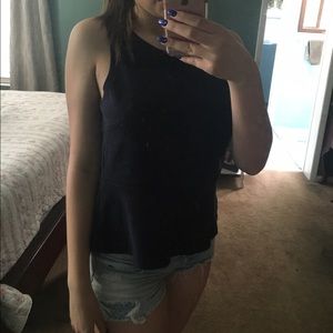 JCREW Navy Blue Peplum Top