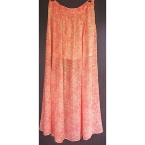 Orange patterned skirt