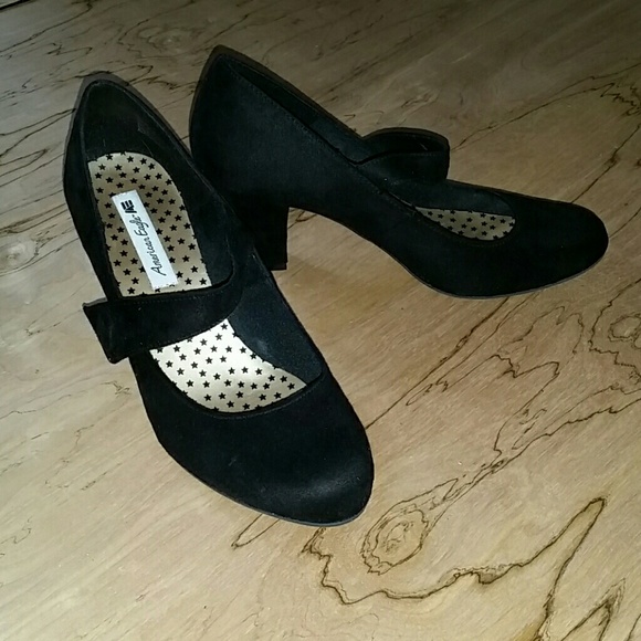 American Eagle suede heels maryjanes, near-new!