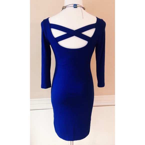 💞Stunning Blue Criss-cross Back Stretchy Dress