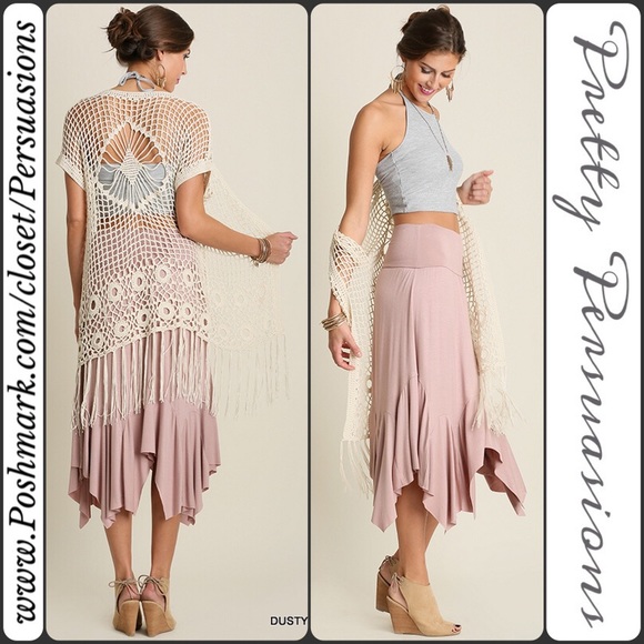 SALE‼️ NWT Blush Handkerchief Midi Skirt - Picture 2 of 4