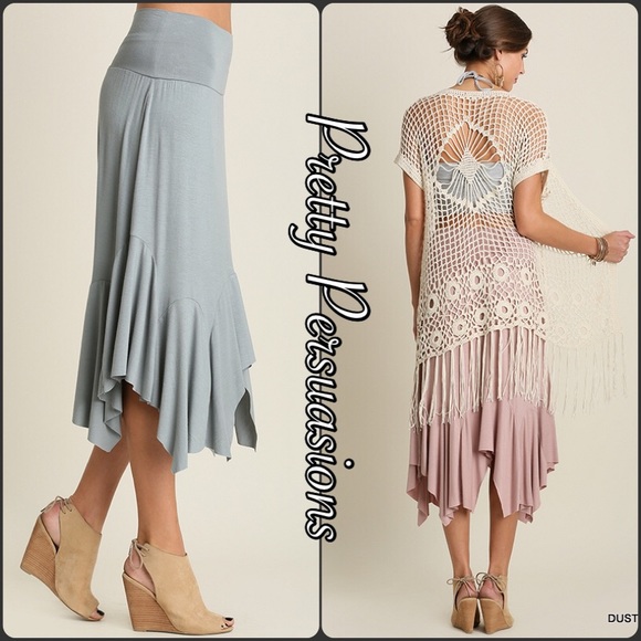 SALE‼️ NWT Blush Handkerchief Midi Skirt - Picture 3 of 4