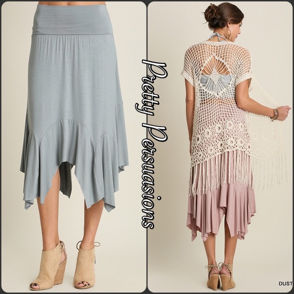 SALE‼️ NWT Blush Handkerchief Midi Skirt - Picture 4 of 4