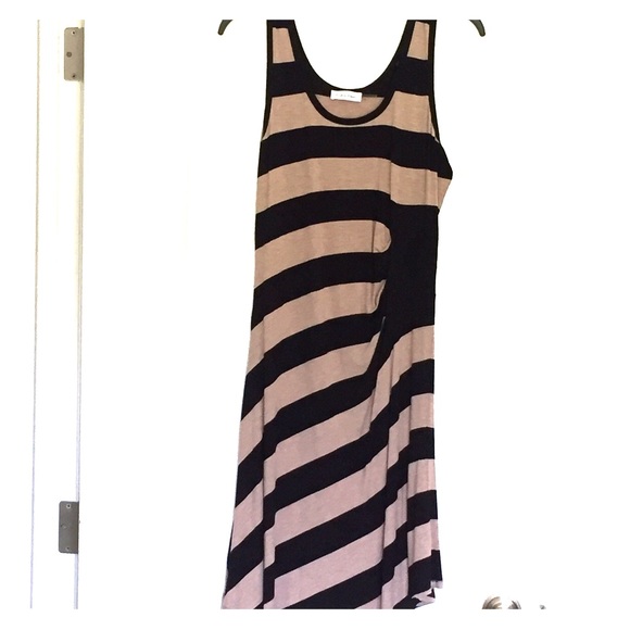 Calvin Klein Tan and black striped dress