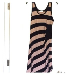 Calvin Klein Tan and black striped dress