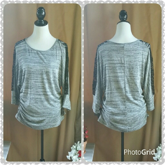 Iz Byer Sweaters - Gray dolman sweater.