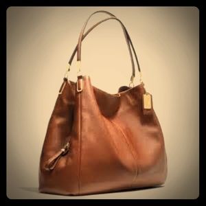 Coach Madison leather shoulder bag in cognac