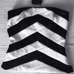 White House Black Market Striped Bustier Top
