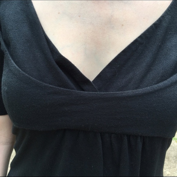 Anthropologie Language Navy 3/4 Sleeve Top, EUC - Picture 2 of 2