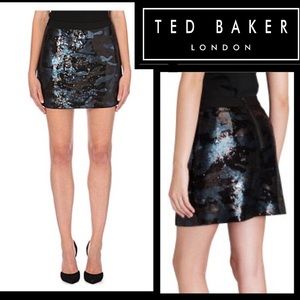 Ted Baker Mikania Camouflage Sequin Skirt