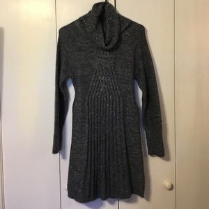 Sparkly Gray Turtleneck Dress