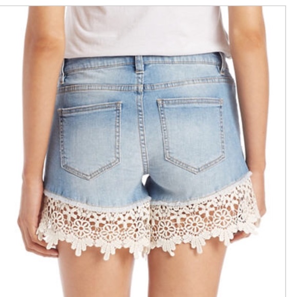 Crochet hem denim shorts - Picture 5 of 8