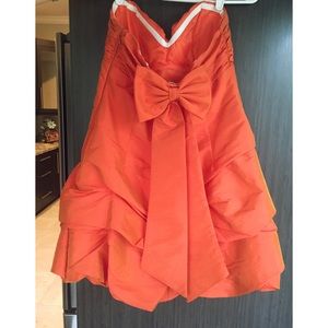 Orange cocktail dress