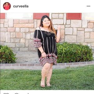 Off/on shoulder mini boho dress/ tunic top!