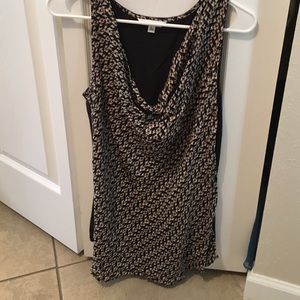 CAbi Black and Beige Sleeveless Top Size L