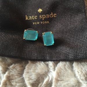 Kate Spade teal color rectangle stud earrings